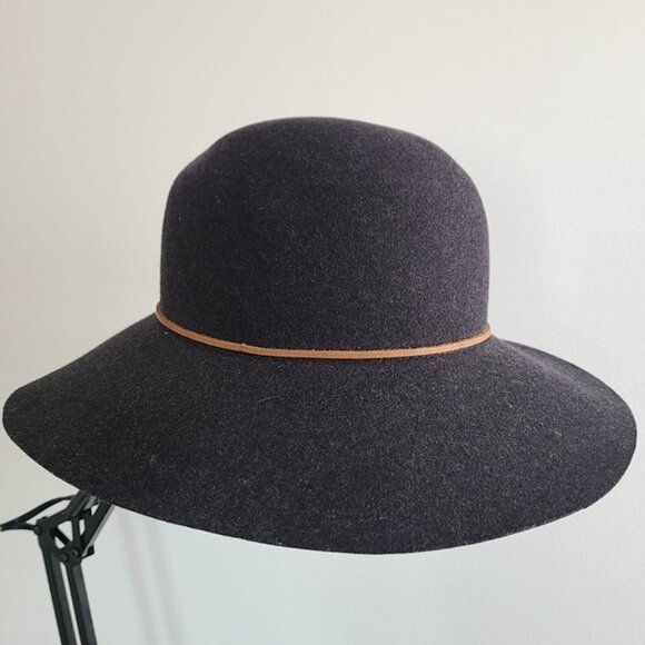 Rag & Bone 100% Wool Black / Charcoal Grey Dunaway Hat Size M